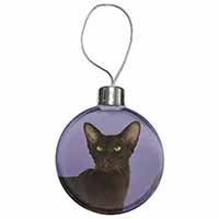 Chocolate Havana Cat Christmas Bauble