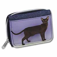 Chocolate Havana Cat Unisex Denim Purse Wallet