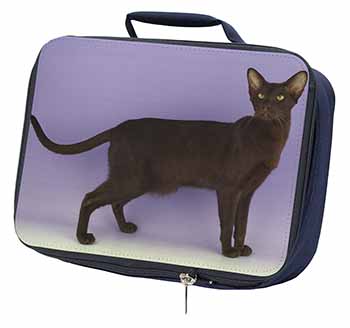 Chocolate Havana Cat Navy Insulated School Lunch Box/Picnic Bag