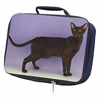 Chocolate Havana Cat Navy Insulated School Lunch Box/Picnic Bag