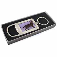 Chocolate Havana Cat Chrome Metal Bottle Opener Keyring in Box