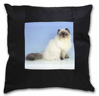 Himalayan Cat Black Satin Feel Scatter Cushion