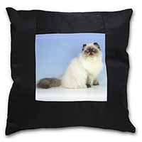 Himalayan Cat Black Satin Feel Scatter Cushion