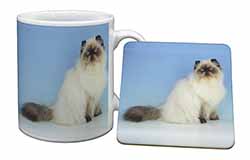 Himalayan Cat Mug and Coaster Set