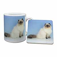 Himalayan Cat Mug and Coaster Set