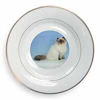 Himalayan Cat Gold Rim Plate Printed Full Colour in Gift Box