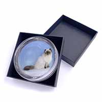 Himalayan Cat Glass Paperweight in Gift Box