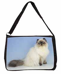 Himalayan Cat Large Black Laptop Shoulder Bag School/College