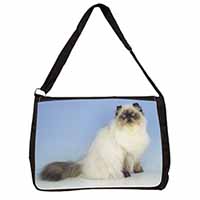 Himalayan Cat Large Black Laptop Shoulder Bag School/College