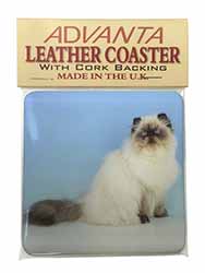 Himalayan Cat Single Leather Photo Coaster