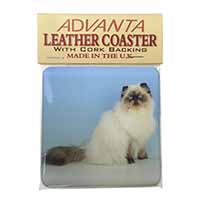 Himalayan Cat Single Leather Photo Coaster