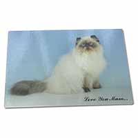 Large Glass Cutting Chopping Board Himalayan Cat 