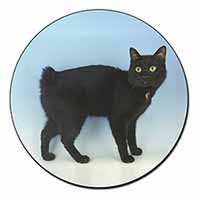 Cute Black Bobtail Cat Fridge Magnet Printed Full Colour
