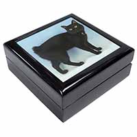 Cute Black Bobtail Cat Keepsake/Jewellery Box