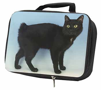 Cute Black Bobtail Cat Black Insulated School Lunch Box/Picnic Bag