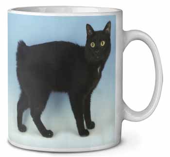 Cute Black Bobtail Cat Ceramic 10oz Coffee Mug/Tea Cup