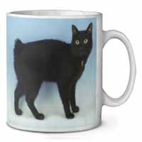 Cute Black Bobtail Cat Ceramic 10oz Coffee Mug/Tea Cup