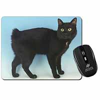 Cute Black Bobtail Cat Computer Mouse Mat