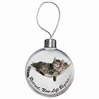 Cats in Hammock Retirement Gift Christmas Bauble