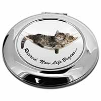 Cats in Hammock Retirement Gift Make-Up Round Compact Mirror