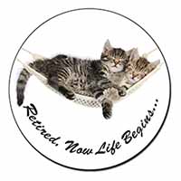 Cats in Hammock Retirement Gift Fridge Magnet Printed Full Colour