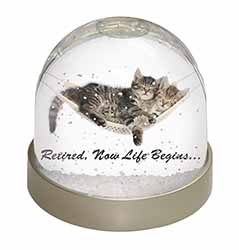 Cats in Hammock Retirement Gift Snow Globe Photo Waterball