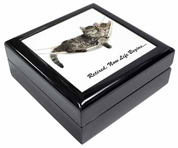 Cats in Hammock Retirement Gift Keepsake/Jewellery Box
