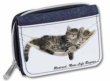 Cats in Hammock Retirement Gift Unisex Denim Purse Wallet