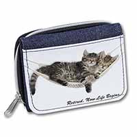 Cats in Hammock Retirement Gift Unisex Denim Purse Wallet