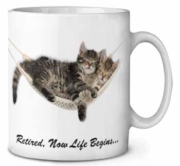 Cats in Hammock Retirement Gift Ceramic 10oz Coffee Mug/Tea Cup