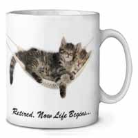 Cats in Hammock Retirement Gift Ceramic 10oz Coffee Mug/Tea Cup