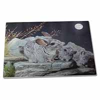 Large Glass Cutting Chopping Board South American Chinchillas