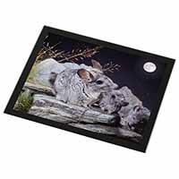 South American Chinchillas Black Rim High Quality Glass Placemat