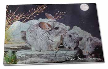 Large Glass Cutting Chopping Board Moonlight Chinchillas 