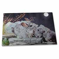 Large Glass Cutting Chopping Board Moonlight Chinchillas 