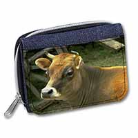 Red Cow Unisex Denim Purse Wallet