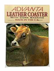 Red Cow Single Leather Photo Coaster