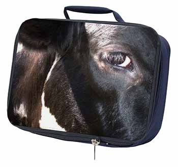 Pretty Fresian Cow Face Navy Insulated School Lunch Box/Picnic Bag