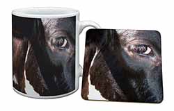 Pretty Fresian Cow Face Mug and Coaster Set