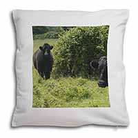 Cute Black Bull Soft White Velvet Feel Scatter Cushion