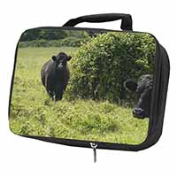 Cute Black Bull Black Insulated School Lunch Box/Picnic Bag