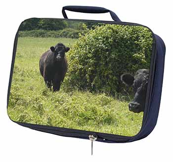 Cute Black Bull Navy Insulated School Lunch Box/Picnic Bag
