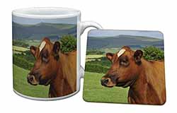 A Fine Brown Cow Mug and Coaster Set