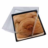 4x Cute Shar-Pei Puppy Dog Picture Table Coasters Set in Gift Box