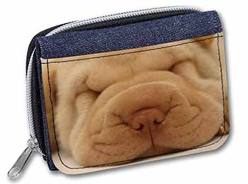 Cute Shar-Pei Puppy Dog Unisex Denim Purse Wallet