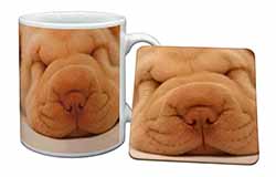 Cute Shar-Pei Puppy Dog Mug and Coaster Set
