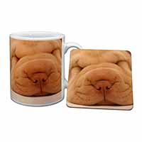 Cute Shar-Pei Puppy Dog Mug and Coaster Set