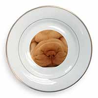 Cute Shar-Pei Puppy Dog Gold Rim Plate Printed Full Colour in Gift Box