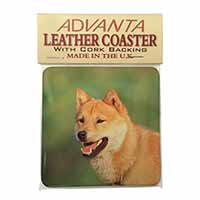 Shiba Inu Single Leather Photo Coaster