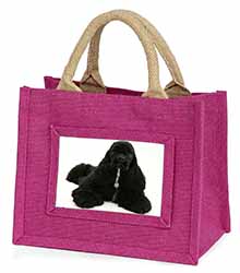 American Cocker Spaniel Dog Little Girls Small Pink Jute Shopping Bag